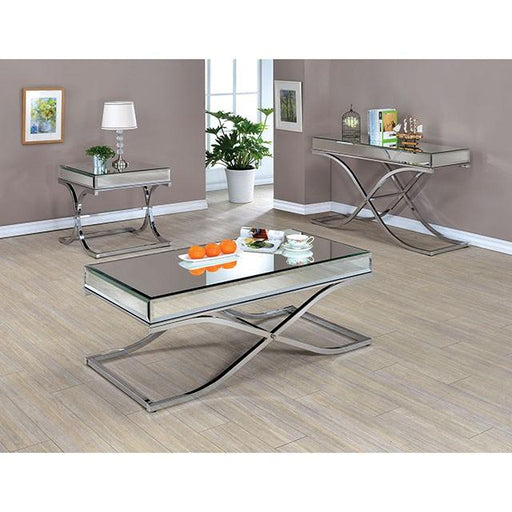 SUNDANCE Chrome Sofa Table, Chrome - Furniture Stars (Chicago, IL)