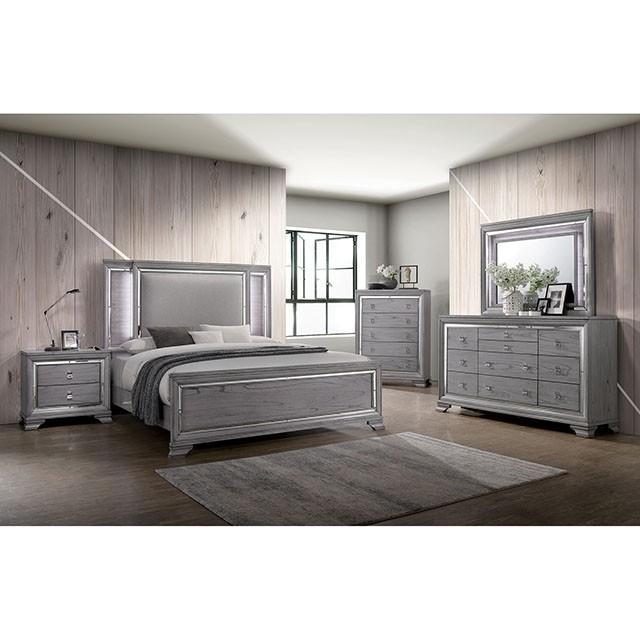 Alanis Light Gray Night Stand - Furniture Stars (Chicago, IL)