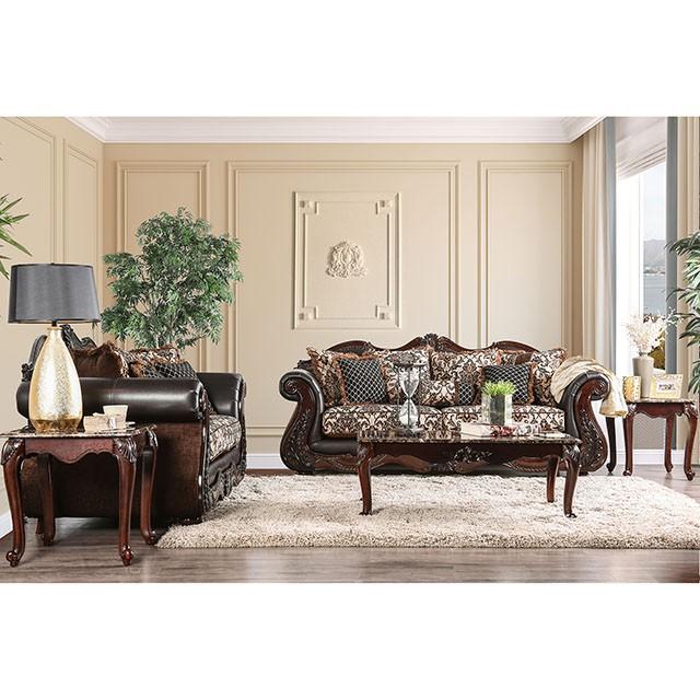 JAMAEL Brown/Espresso Sofa - Furniture Stars (Chicago, IL)