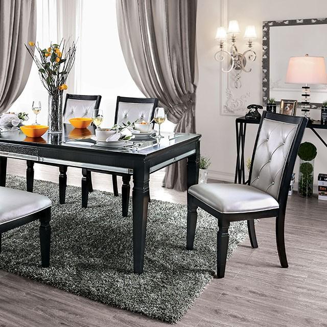Alena Black/Silver Dining Table - Furniture Stars (Chicago, IL)