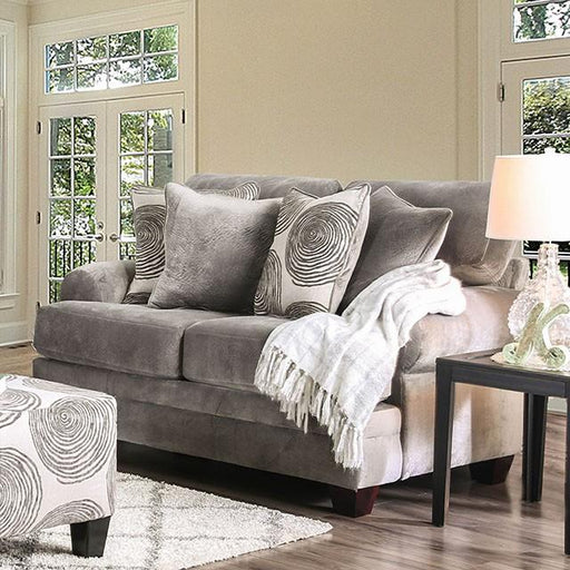 Bonaventura Gray/Pattern Love Seat - Furniture Stars (Chicago, IL)