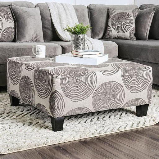 Bonaventura Gray/Pattern Ottoman - Furniture Stars (Chicago, IL)