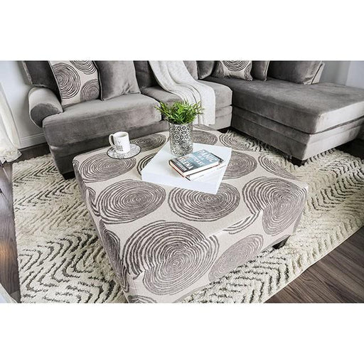 Bonaventura Gray/Pattern Ottoman - Furniture Stars (Chicago, IL)