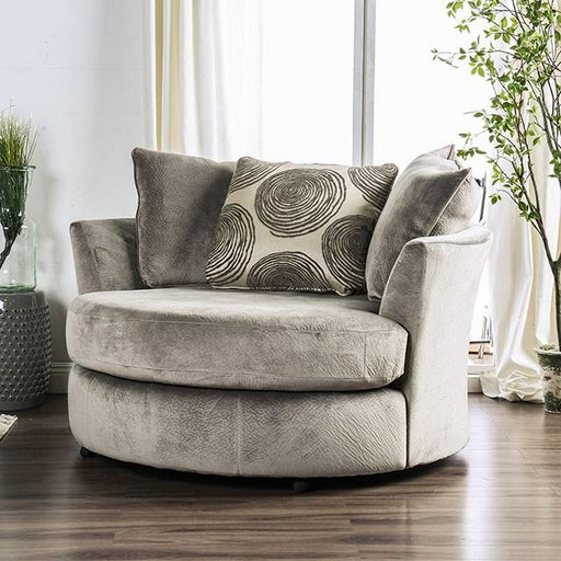Bonaventura Gray/Pattern Swivel Chair - Furniture Stars (Chicago, IL)