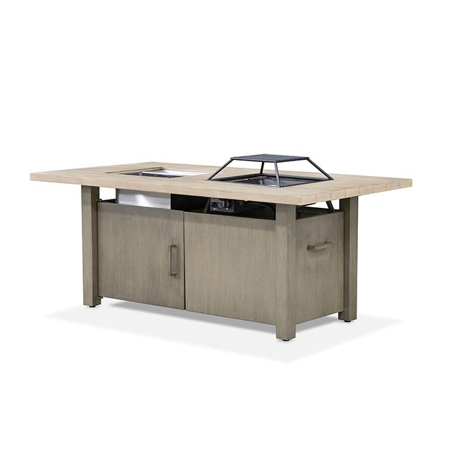 Bordeaux Dining Table w/ Fire Pit & Cooler - Furniture Stars (Chicago, IL)
