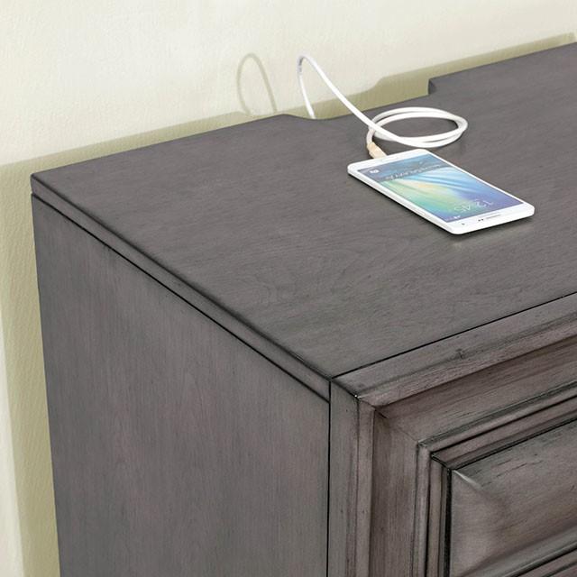 Brandt Gray Night Stand - Furniture Stars (Chicago, IL)