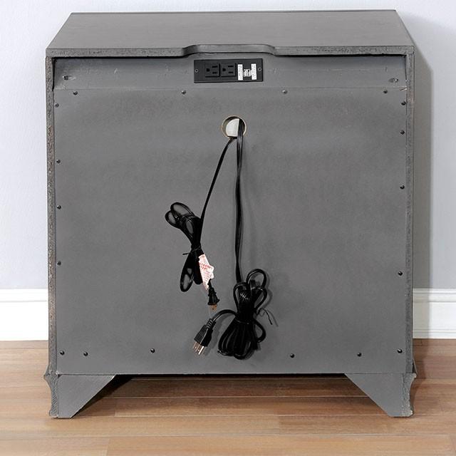 Brandt Gray Night Stand - Furniture Stars (Chicago, IL)