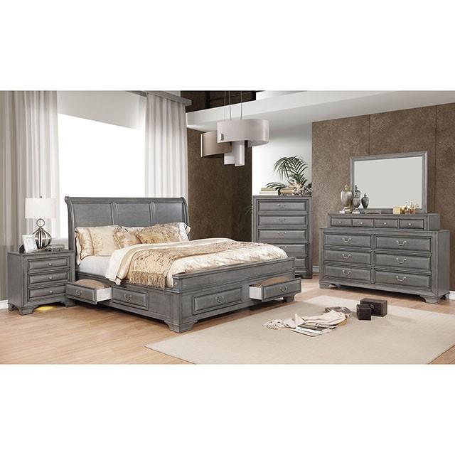 Brandt Bed Chrome & Gray - Furniture Stars (Chicago, IL)