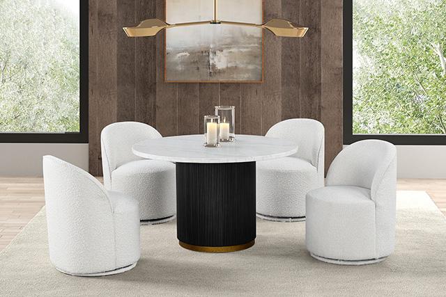 Varde Round Dining Marble Table - Furniture Stars (Chicago, IL)