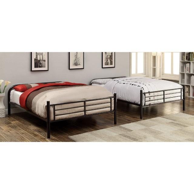 BROCKET Black Metal Full/Full Bunk Bed - Furniture Stars (Chicago, IL)