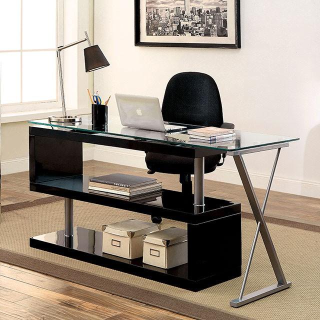 BRONWEN Black Desk - Furniture Stars (Chicago, IL)