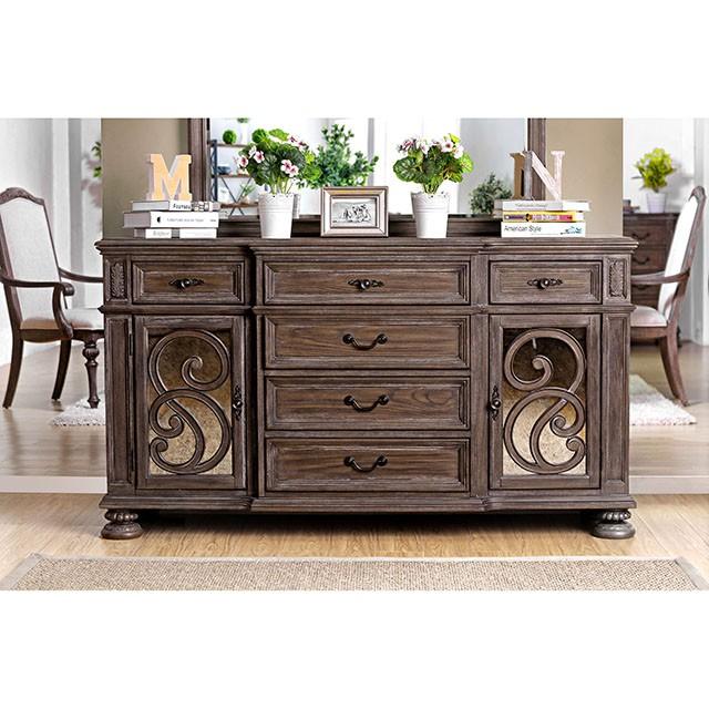 ARCADIA Rustic Natural Tone Server - Furniture Stars (Chicago, IL)