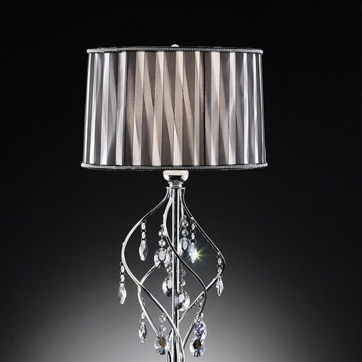 Arya Black/Chrome Table Lamp, Hanging Crystal - Furniture Stars (Chicago, IL)