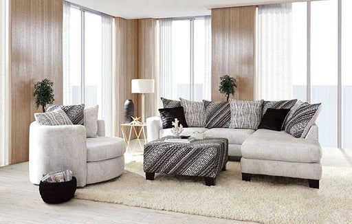EIMEAR Ottoman, Off-white/Black - Furniture Stars (Chicago, IL)