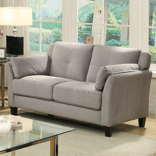 YSABEL Warm Gray Love Seat, Warm Gray (K/D) - Furniture Stars (Chicago, IL)