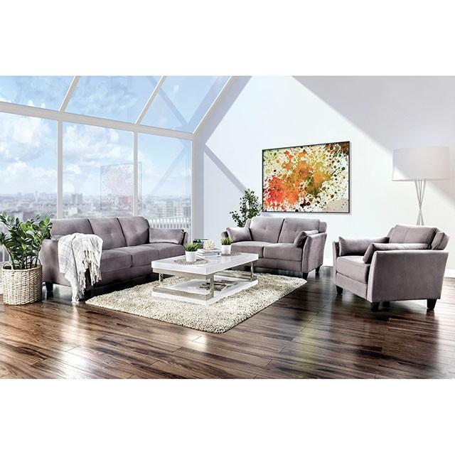 YSABEL Warm Gray Love Seat, Warm Gray (K/D) - Furniture Stars (Chicago, IL)