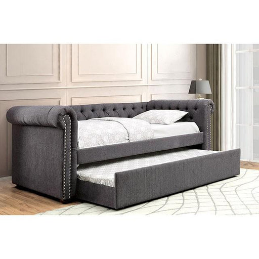 LEANNA Gray Daybed w/ Trundle, Gray - Furniture Stars (Chicago, IL)
