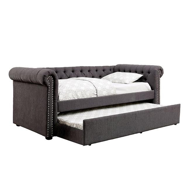 LEANNA Gray Full Daybed w/ Trundle, Gray - Furniture Stars (Chicago, IL)