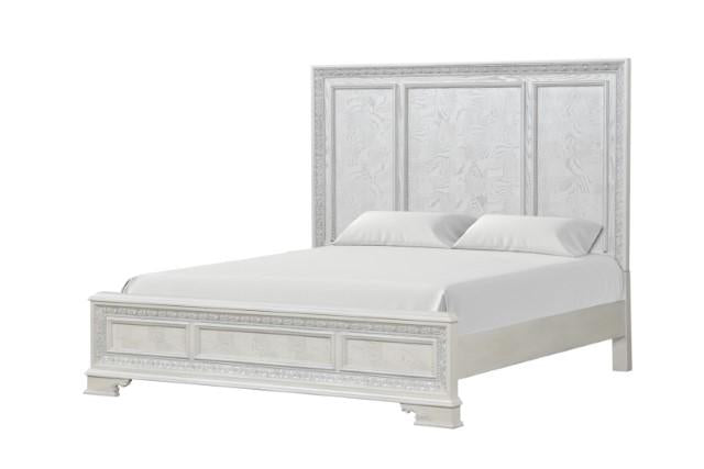 Stella Mia E.King & Queen Bed White & White - Furniture Stars (Chicago, IL)