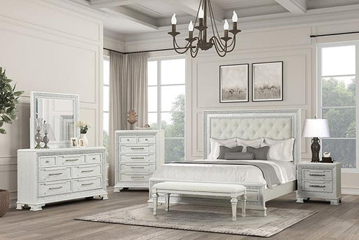 Stella Mia E.King & Queen Bed White & White - Furniture Stars (Chicago, IL)