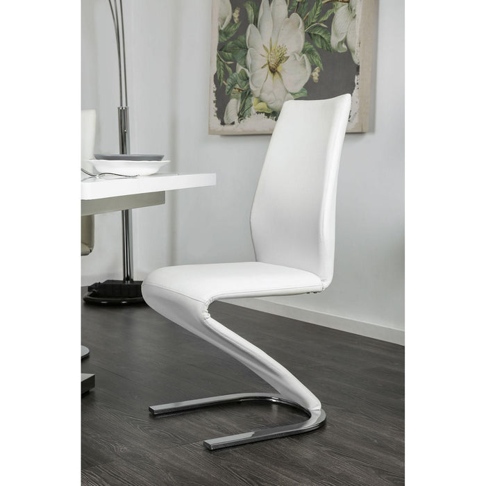 Midvale White/Chrome Dining Table - Furniture Stars (Chicago, IL)