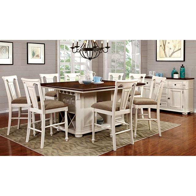 SABRINA Off White/Cherry Ctr.Ht. Chair, Cherry & White (2/CTN) - Furniture Stars (Chicago, IL)