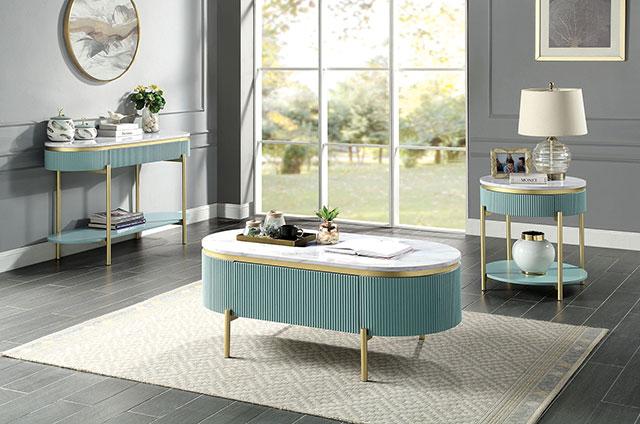 KOBLENZ End Table, Light Teal - Furniture Stars (Chicago, IL)