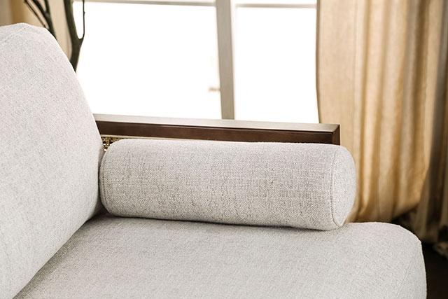 ALESUND Loveseat, Beige/Walnut - Furniture Stars (Chicago, IL)