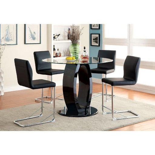 LODIA II Black Round Counter Ht. Table - Furniture Stars (Chicago, IL)