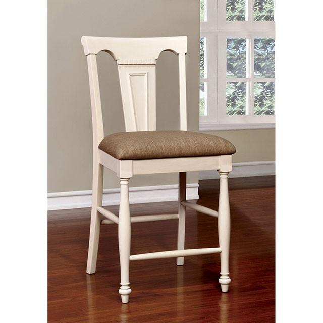 SABRINA Off White/Cherry Ctr.Ht. Chair, Cherry & White (2/CTN) - Furniture Stars (Chicago, IL)