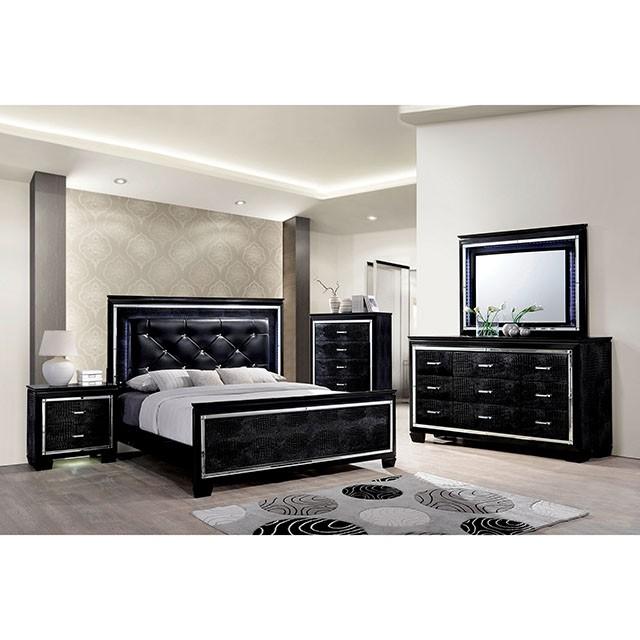 BELLANOVA Black Queen Bed - Furniture Stars (Chicago, IL)