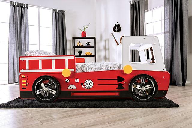 FIERSTALL Twin Bed, Red - Furniture Stars (Chicago, IL)