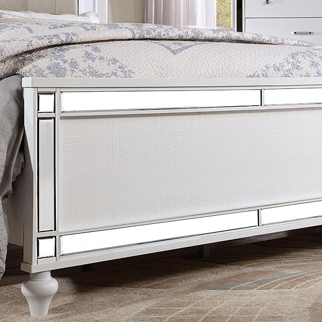 BRACHIUM E.King Bed, White - Furniture Stars (Chicago, IL)