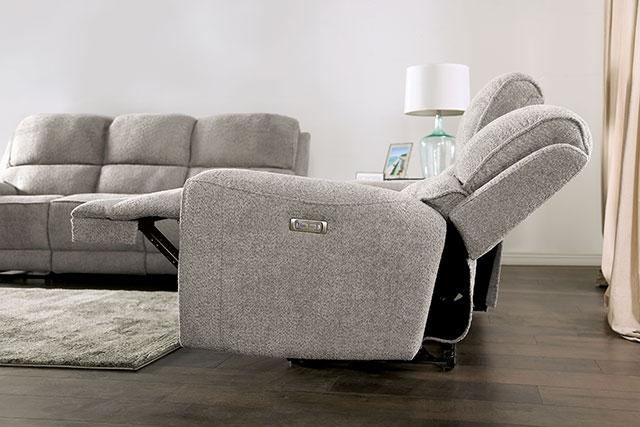 MORCOTE Power Recliner, Light Gray - Furniture Stars (Chicago, IL)
