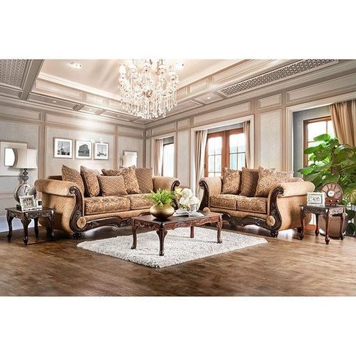 NICANOR Tan/Gold Sofa - Furniture Stars (Chicago, IL)