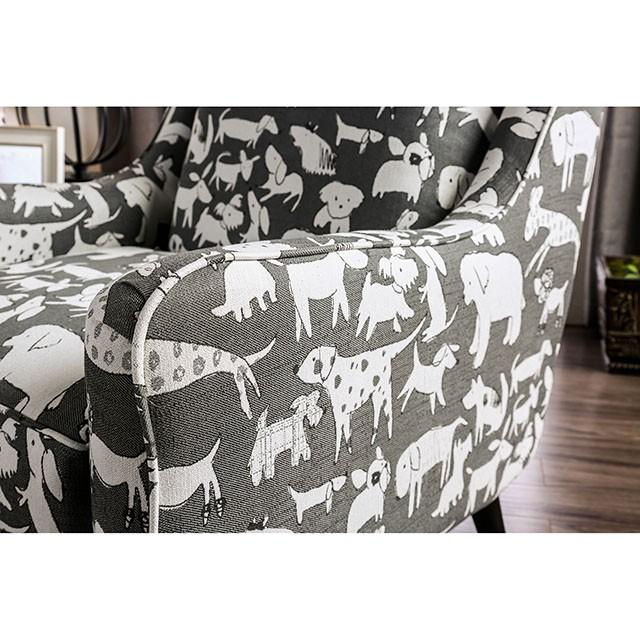 Patricia Ivory/Black Animal Pattern Chair - Furniture Stars (Chicago, IL)