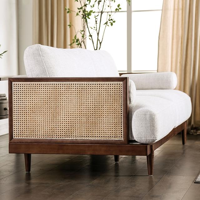 ALESUND Loveseat, Beige/Walnut - Furniture Stars (Chicago, IL)
