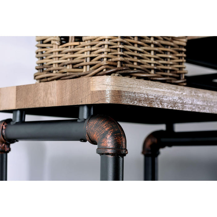 Kebbyll Antique Black/Natural Tone Pier Cabinet - Furniture Stars (Chicago, IL)