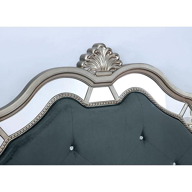 Azha Silver/Gray Cal.King Bed - Furniture Stars (Chicago, IL)