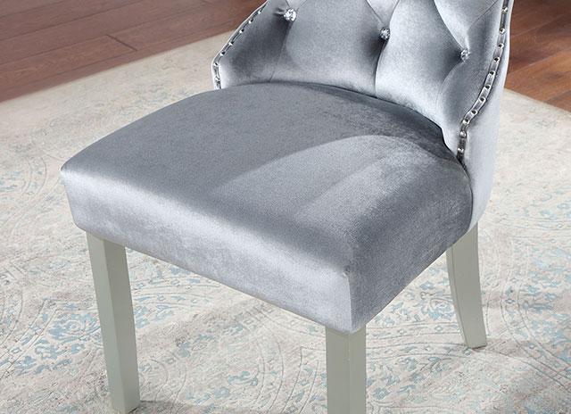 ADALIA Wingback Chair (2/CTN), Silver/Dark Gray - Furniture Stars (Chicago, IL)