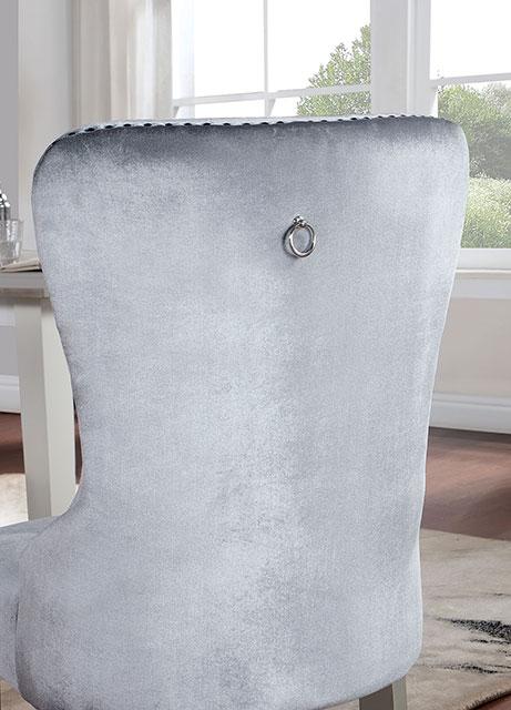 ADALIA Wingback Chair (2/CTN), Silver/Dark Gray - Furniture Stars (Chicago, IL)