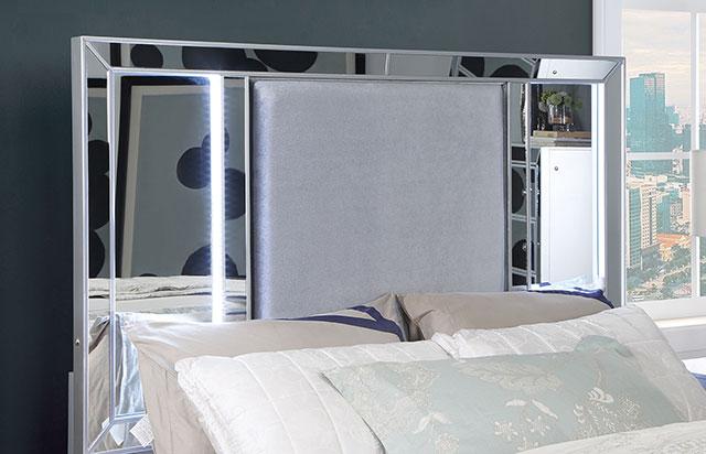 BELLADONNA Queen Bed, Silver - Furniture Stars (Chicago, IL)
