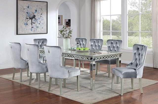 ADALIA Dining Table, Silver - Furniture Stars (Chicago, IL)