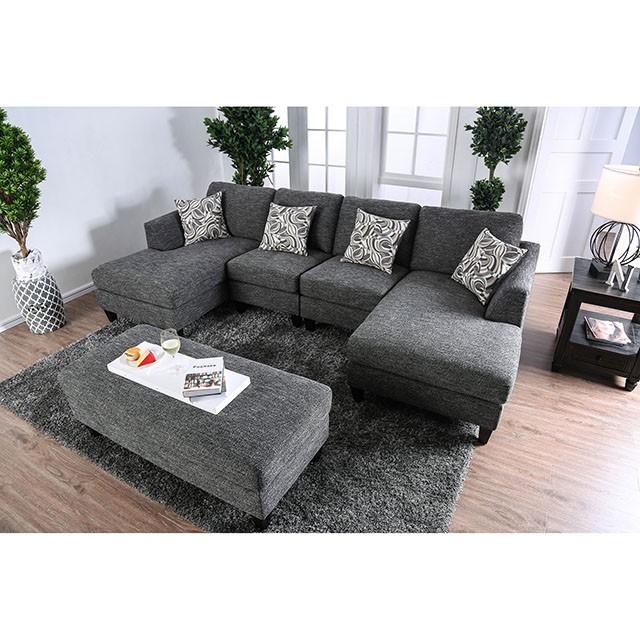 Lowry Gray Sectional w/ Ottoman - Furniture Stars (Chicago, IL)