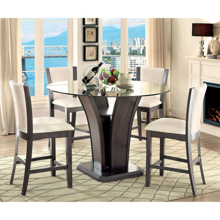 MANHATTAN III Gray Round Counter Ht. Table - Furniture Stars (Chicago, IL)