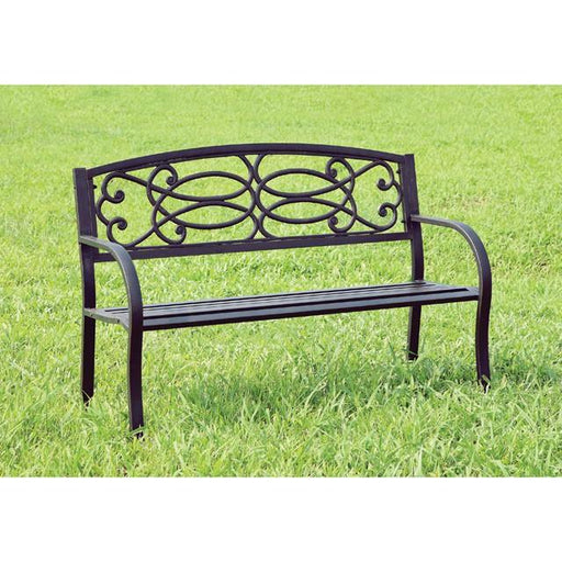 POTTER Black Patio Steel Bench - Furniture Stars (Chicago, IL)