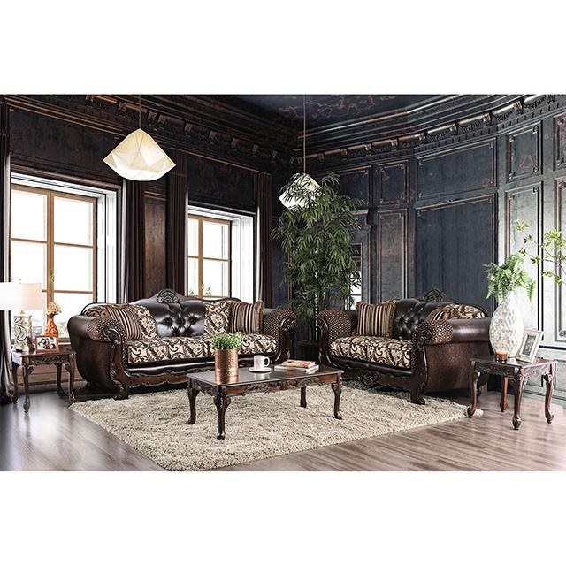 Quirino Light Brown/Dark Brown Love Seat - Furniture Stars (Chicago, IL)