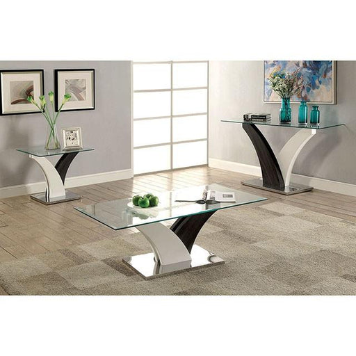 SLOANE White/Dark Gray/Chrome End Table - Furniture Stars (Chicago, IL)