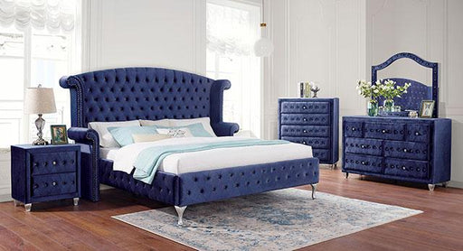 ALZIR Queen Bed, Blue - Furniture Stars (Chicago, IL)
