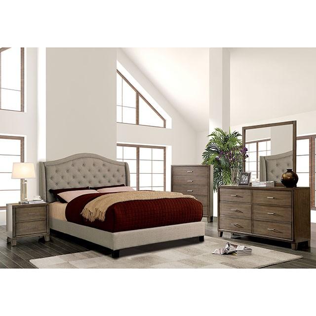 Carly Cal.King, E.King, Full, & Queen Bed Grey & Brown - Furniture Stars (Chicago, IL)